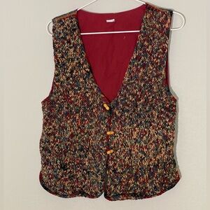 Knit Vest with Wooden Buttons, size Small/Medium